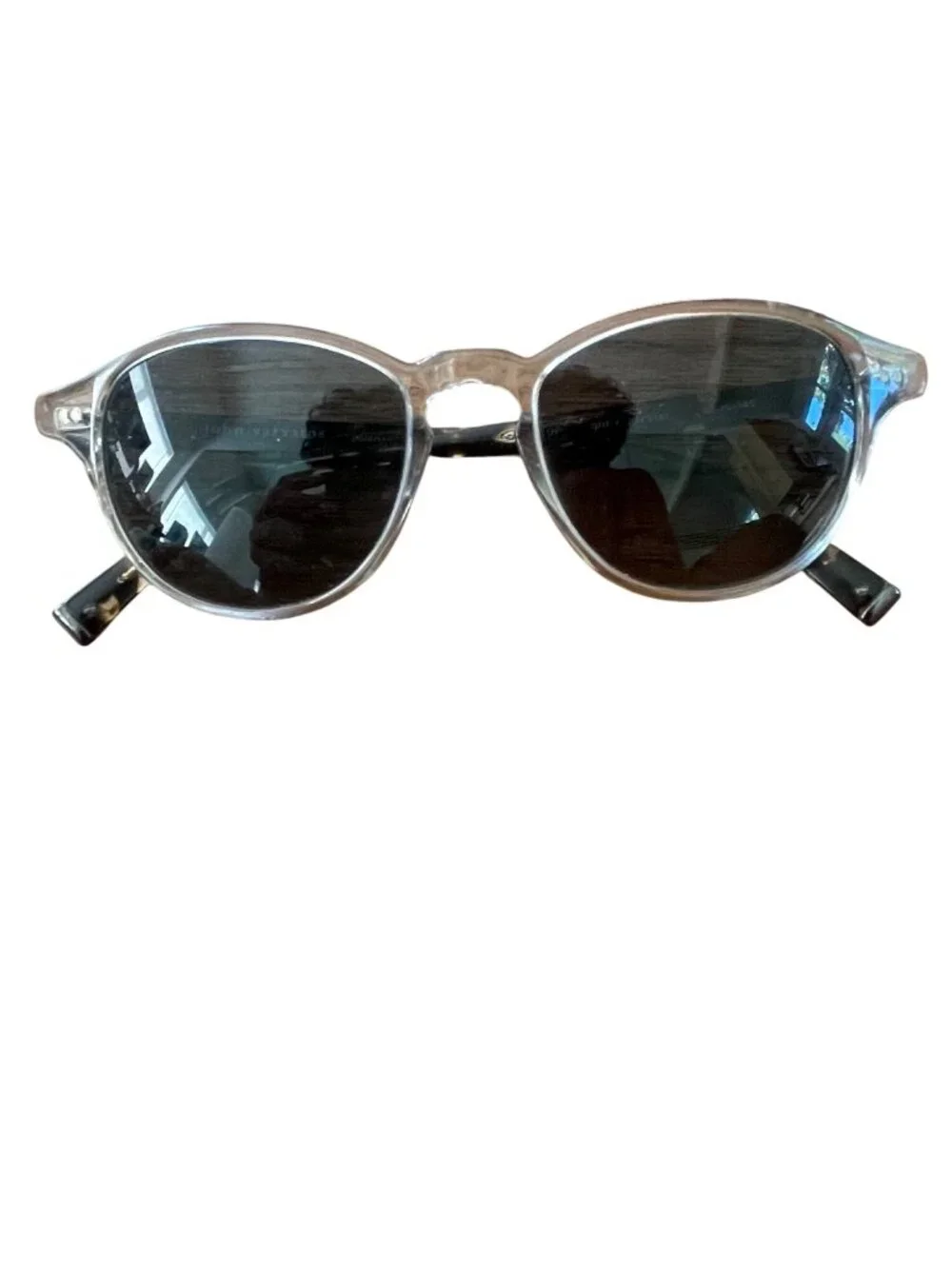 John Varvatos Round Tortoise & Transparent Sunglasses